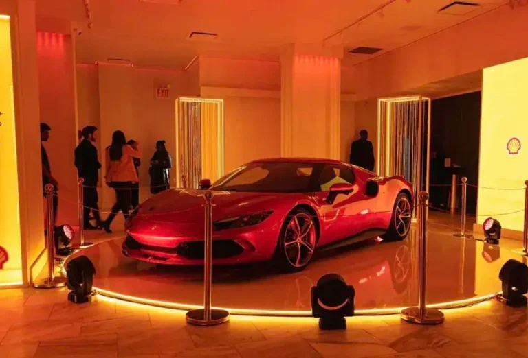 ferari drive in showroom