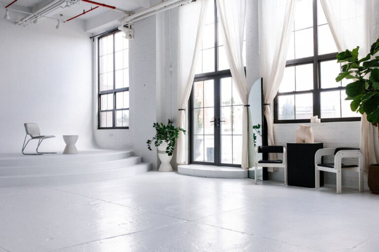 All White Event Space with Terrace