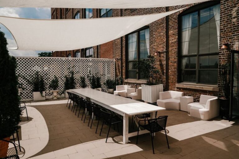 All White Event Space with Terrace