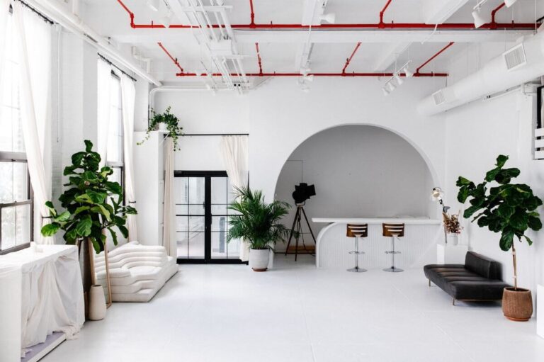 All White Event Space with Terrace