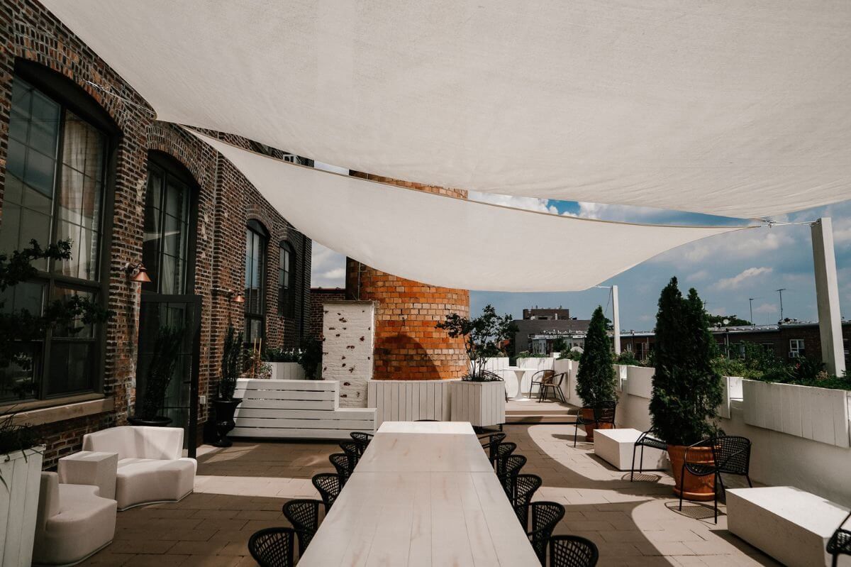 All White Event Space with Terrace