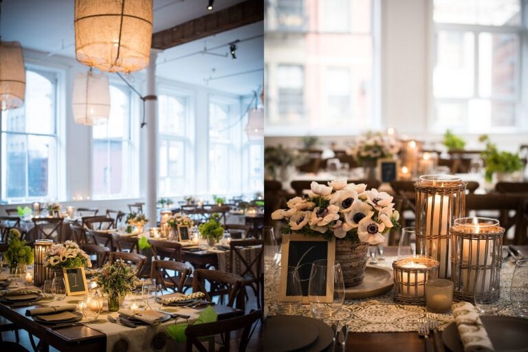 Corporate Event Space is an elegant 4,000 sq. ft. Daylight Studio with 14-foot ceilings, 16 east and south facing windows, and 2 working kitchens. The event space rental is perfect for film and photo shoots, corporate and culinary events, private parties marriages and more.