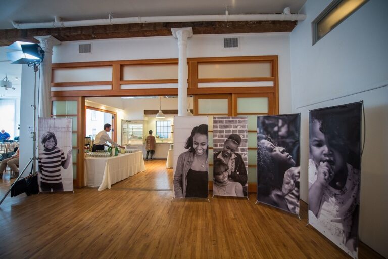 Corporate Event Space is an elegant 4,000 sq. ft. Daylight Studio with 14-foot ceilings, 16 east and south facing windows, and 2 working kitchens. The event space rental is perfect for film and photo shoots, corporate and culinary events, private parties marriages and more.