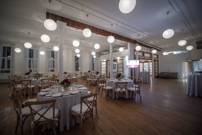 Corporate Event Space is an elegant 4,000 sq. ft. Daylight Studio with 14-foot ceilings, 16 east and south facing windows, and 2 working kitchens. The event space rental is perfect for film and photo shoots, corporate and culinary events, private parties marriages and more.