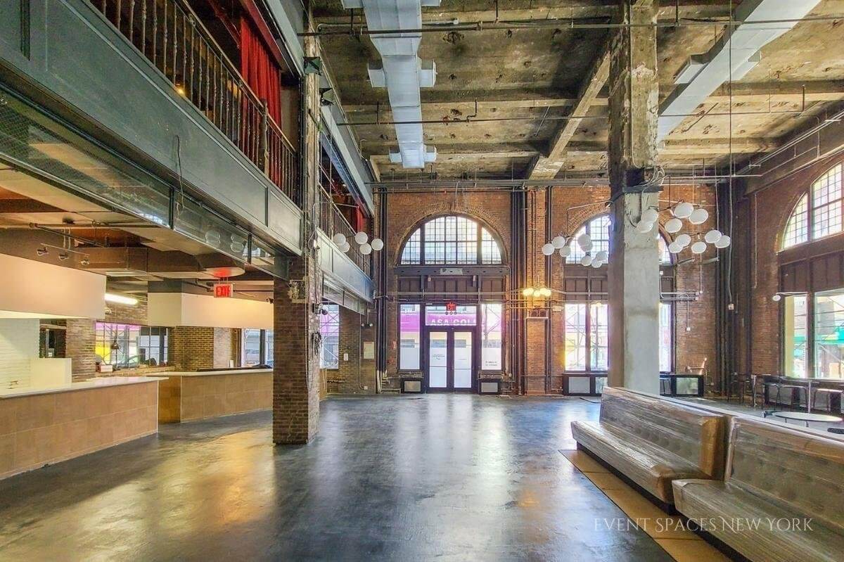 Event hall in Brooklyn this street level grand space has it all an unbeatable location in downtown Brooklyn within block of most subway lines. Flexible on catering and bar; can provide in-house as well as accept licensed outside catering or bar service.