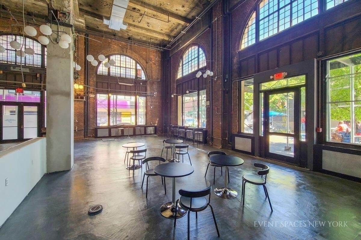 Event hall in Brooklyn this street level grand space has it all an unbeatable location in downtown Brooklyn within block of most subway lines. Flexible on catering and bar; can provide in-house as well as accept licensed outside catering or bar service.