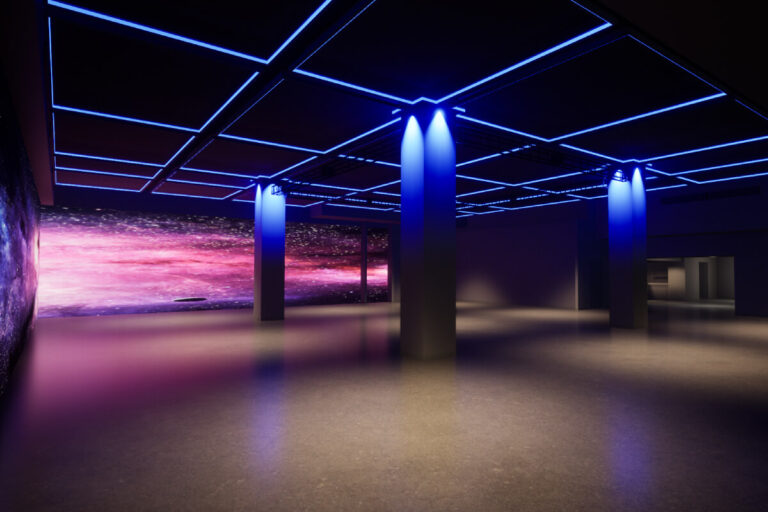 Midtown Corporate Event Venue is fully equipped catering kitchen, a bridal room, VIP room, production office, a designated coat check room, break room, and storage space. Impressive visual and sound effects include a state-of-the-art projection mapping system, LED lighting throughout the space, and a JBL sound system.