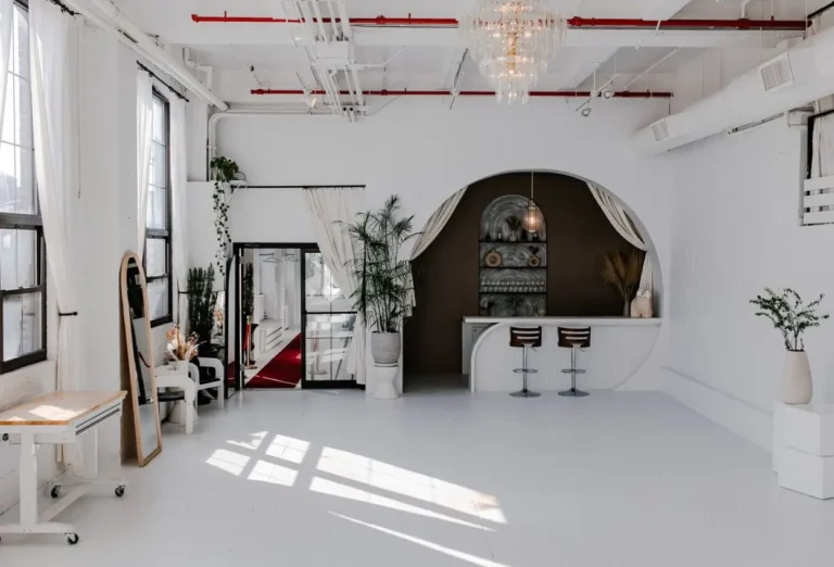 All White Event Space with Terrace